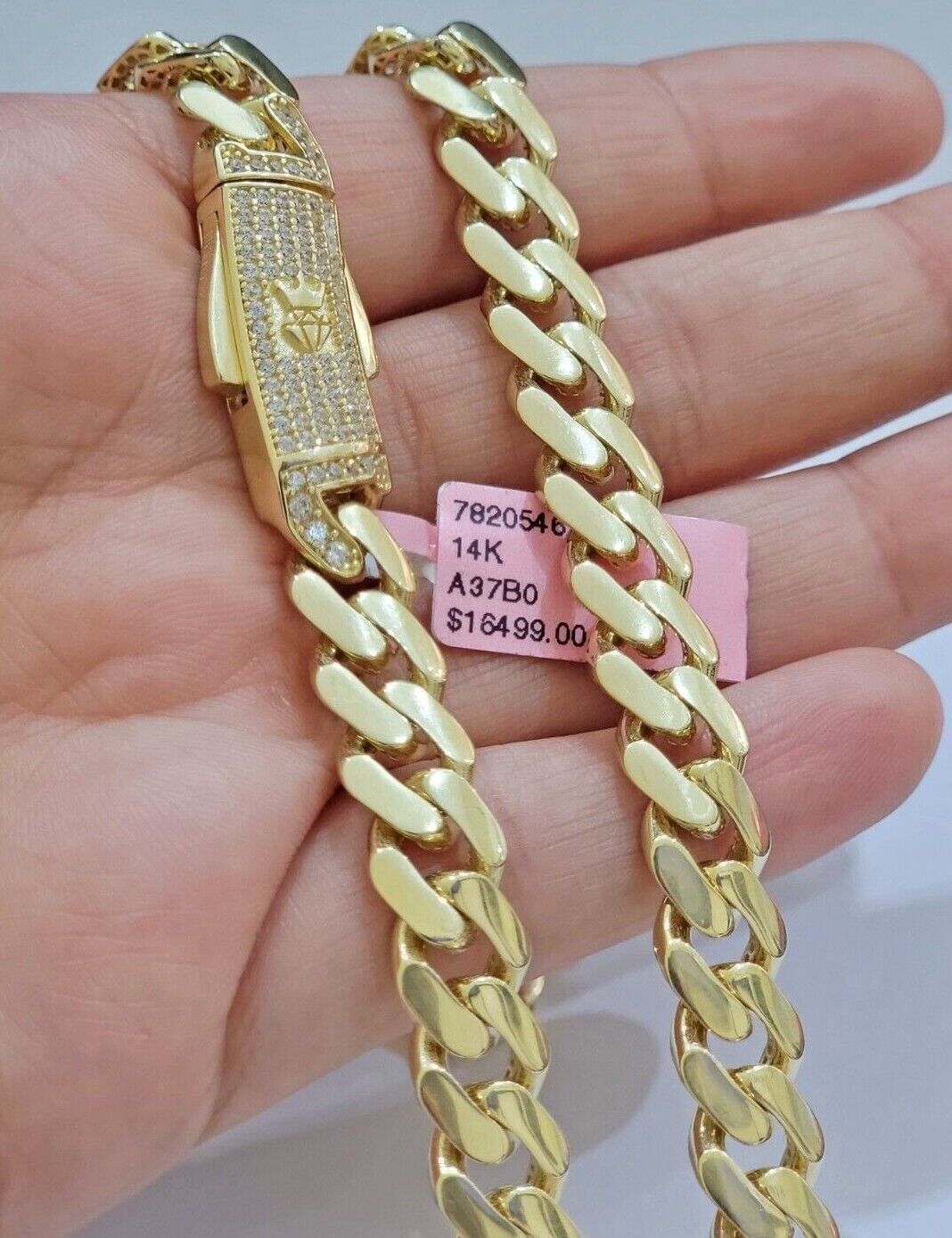 Real 14k Yellow Gold Monaco Chain Necklace 20" 22'' 24'' 26" Inch 9mm 14kt SALE - GoldenlinQ